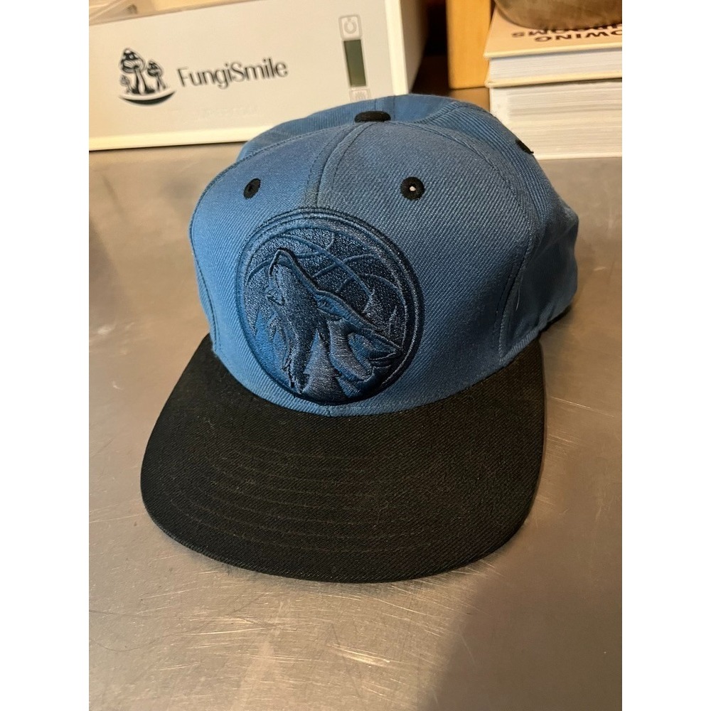 Vtg Mitchell & Ness Minnesota Timberwolves Wool Snapback Baseball Hat Cap NBA